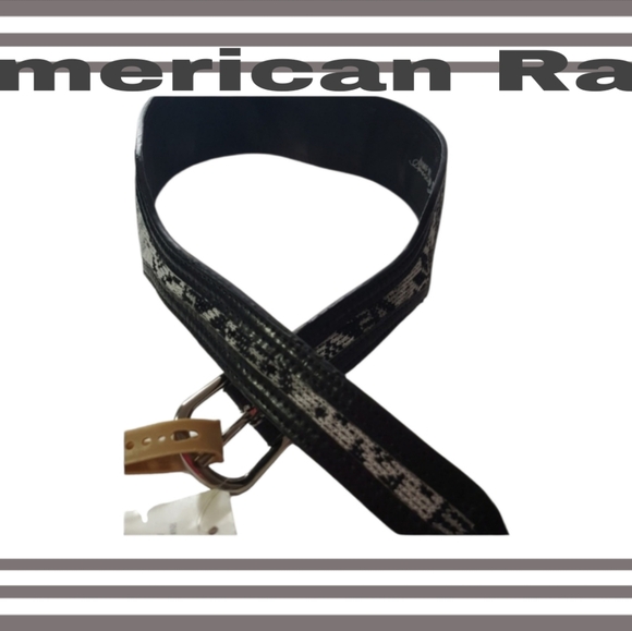 American Rag Accessories - American Rag Black & Grey Leather Belt Size S NWT